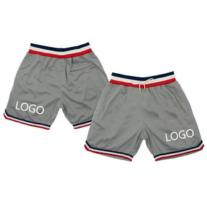 กางเกงขาสั้นกีฬาผู้ชาย ผ้าตาข่าย ระบายอากาศ แห้งเร็ว เอวยางยืด รับสกรีนโลโก้ เหมาะสำหรับวิ่ง ฟิตเนส ยิม บาสเกตบอล และออกกำลังกาย - Product Image 3