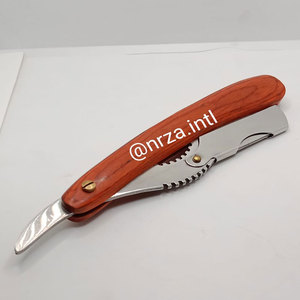 Offre Spéciale Rasoir droit à double tranchant pour homme en acier inoxydable avec manche en bois - Product Image 3