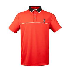 Chemise décontractée pour homme Handee, en piqué blanc, spandex/nylon, manches courtes, logo brodé, respirante, séchage rapide, boutonnée sur le devant - Product Image 3