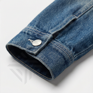 Nouveautés Veste en jean d'hiver pour homme de haute qualité Col montant Logo avant Déchiré Lavé Style streetwear tendance - Product Image 6