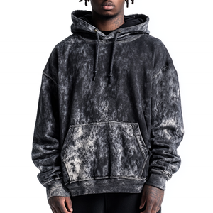 Fabricantes paquistaníes, sudaderas con capucha de lavado ácido personalizadas para hombres, la mejor ropa de calle, Sudadera con capucha desgastada de gran tamaño para hombres - Product Image 3