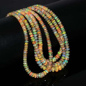 Collier de perles d'opale de feu d'Éthiopie 5-8 mm, perles d'opale en vrac pour la fabrication de bijoux, vente en gros, prix d'usine - Product Image 1