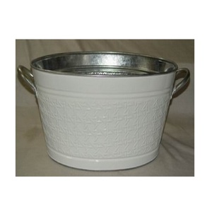 Logo personnalisé Unique, refroidisseur de vin, whisky, bière, Champagne, baignoires de fête en acier inoxydable, seaux à glace avec revêtement en poudre blanche - Product Image 1