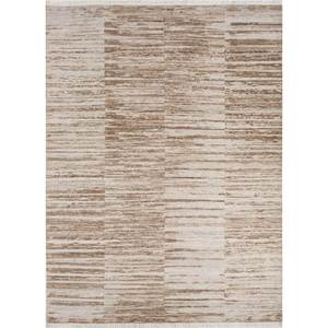 Entropy Ivory Hand Knotted Wool Rugs Enm-8041 Rectangular Striped Pattern for Living Room or <b>Hallway</b> Decorations - Product Image 1