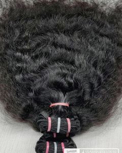 Paquetes de cabello de templo indio virgen Cabello humano crudo del sur de la India Trama de máquina Extensiones de doble dibujado al por mayor - Product Image 4