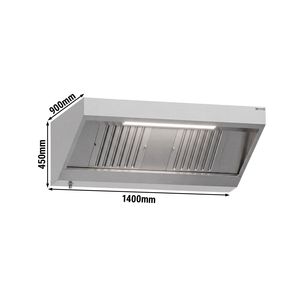 เครื่องดูดควันติดผนังแบบพาณิชย์ - 1400 มม. - พร้อมแผ่นกรองและไฟ LED - Product Image 2
