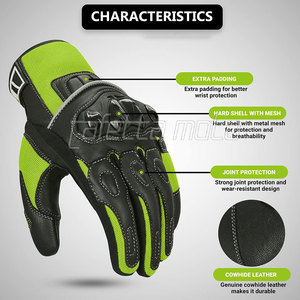 Meilleurs nouveaux gants de moto de course pour hommes gants de moto en cuir anti-chute respirants pour les cavaliers sportifs et les coureurs - Product Image 2