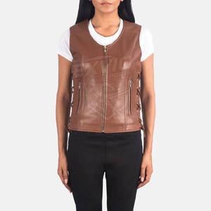 Chaleco de Cuero para Mujer de la Mejor Calidad, Diseño Personalizado, Precio Económico, Material Duradero - Product Image 4