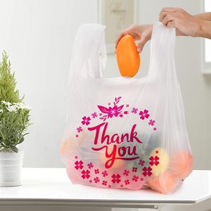 Bolsas de compras de plástico HDPE LDPE reciclables personalizadas de alta calidad, chaleco de supermercado, bolsa de camiseta, superficie de impresión de huecograbado - Product Image 1