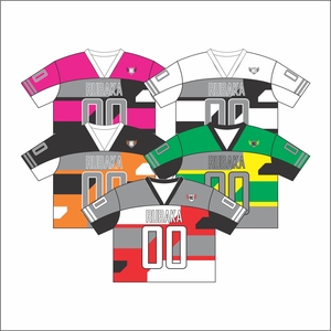 Camiseta de fútbol de malla cuadrada extragrande de secado rápido con cuello en V personalizada para hombre, ropa de fútbol de talla grande transpirable - Product Image 5