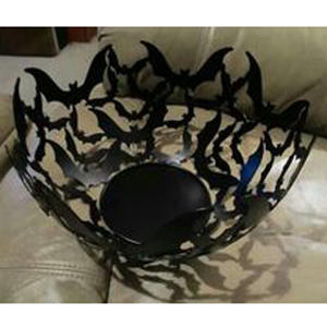 Fabulosa Frutero de Metal negro diseño de telaraña otoño Halloween calaveras fiesta farolillos de ratán Arte y manualidades - Product Image 4