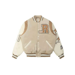 Vente en gros de vestes d'université de baseball personnalisées blouson bombardier à manches en cuir PU de style letterman personnalisé pour hommes vestes vintage - Product Image 1