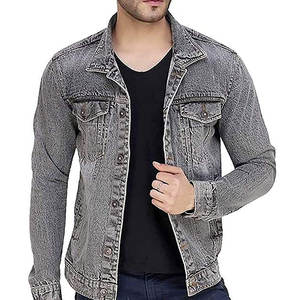 Chaqueta vaquera de algodón estampada a la moda personalizada, chaqueta vaquera para hombre diseñada para hombre - Product Image 1