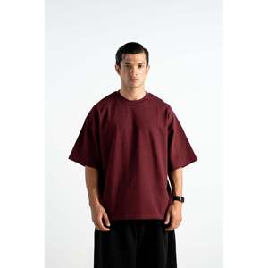 Camiseta T32 2026 Color Granate de Algodón Orgánico, Talla Grande, Jersey Grueso de 230g, 100% Algodón Puro, Impresión por Serigrafía - Product Image 3