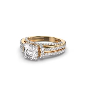 Anillo de banda de grupo de diamantes para mujer, oro blanco, certificado GIA, chapado en oro, CVD HPHT, anillo de compromiso cultivado en laboratorio, regalo de aniversario - Product Image 2