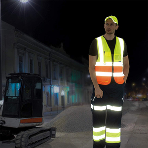 Hi VIS Áo ghi lê cho nam giới phụ nữ khả năng hiển thị cao phản quang an toàn vest với đa túi dây kéo vest - Product Image 6