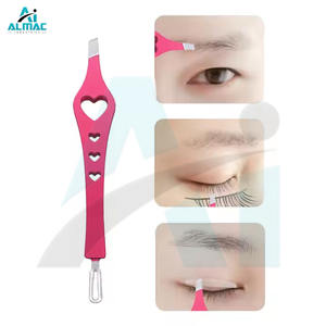 Pinzas de pestañas con punta de fibra de acero inoxidable de precisión, pinzas de extensión de pestañas antideslizantes de diseño rosa, herramientas de maquillaje manuales - Product Image 3