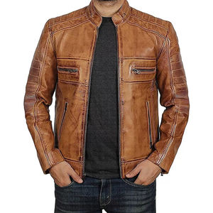 Veste en cuir pour hommes de haute qualité Veste coupe ajustée Veste de style motard motard - Product Image 1