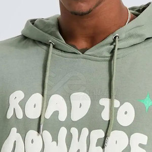 Slim Fit Casual Wear Puff Printing <b>Hoodies</b> For Men Online Wholesale Custom Fashion Puff Print <b>Hoodies</b> Streetwear <b>Trendy</b> <b>Hoodies</b> - Product Image 4