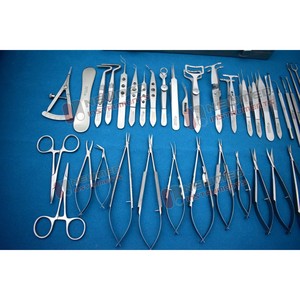 <span class=keywords><strong>Set</strong></span> instrumen bedah mata mikro oftalmik okular, <span class=keywords><strong>Set</strong></span> operasi plastik baja tahan karat Jerman 44 buah dengan kotak - Product Image 2