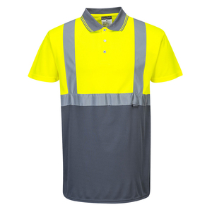 HI-VIS polo de sécurité à bande réfléchissante à 2 tons chemise à manches courtes haute visibilité avec logo t-shirt - Product Image 2