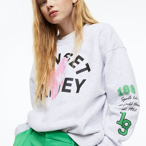 Logo sudadera algodón venta al por mayor mujeres cuello redondo sudadera algodón manga larga mujeres cuello redondo estilo otoño cuello redondo sudadera - Product Image 1