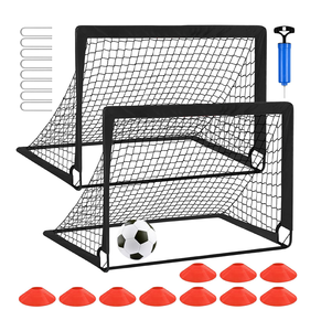 OEM/ODM Set di 2 Porte da Calcio Portatili in Metallo per Bambini, per Allenamento in Giardino, Interno/Esterno, con Borsa per il Trasporto - Product Image 1