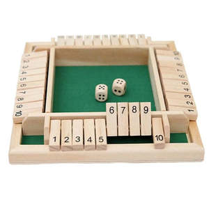 Jeu de table portable 4 joueurs Shut the Box, plateau en carton personnalisable avec logo et impression sur mesure pour les fêtes - Product Image 1