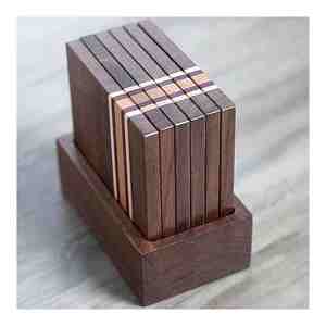 Dessous de verre en bambou de conception personnalisée et fabriqués en bois de noyer rond forme personnalisée artisanat en Inde avec qualité d'exportation - Product Image 6