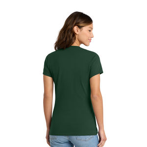 เสื้อยืดผ้าฝ้ายผสมสีเขียวสำหรับผู้หญิง สัมผัสนุ่ม แขนสั้น คอกลม เสื้อยืดธรรมดาสำหรับใช้ในชีวิตประจำวัน - Product Image 3