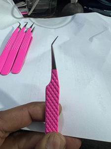 Pince à épiler pour extensions de cils Kaamir Instruments, qualité salon, acier inoxydable, pointe lisse, 10 mm, légère, outil de prélèvement des cils - Product Image 6