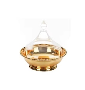Bol de dattes de fruits de luxe Design moderne or poli martelé texturé vaisselle décorative en métal de haute qualité bol à chocolat - Product Image 6
