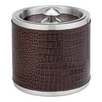 Seau à glace à vin haut de gamme en acier inoxydable, modèle Villa, décoration de pièce, bar, luxe léger, cuir PU portable, pliable, durable, pour les fêtes