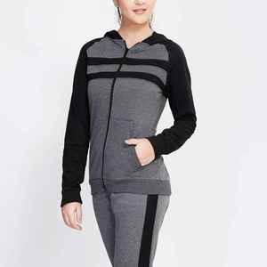 Conjunto de chándal suave y cómodo para mujer, jersey de cuello redondo, cintura elástica, pantalones de Jogger acanalados transpirables para fitness - Product Image 3