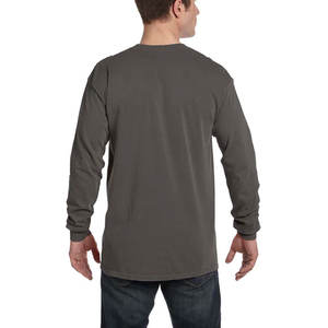 Fabricant personnalisé Hip Hop 100% coton polaire Slim Fit Hommes Femmes T-shirt à manches longues et col rond - Product Image 3