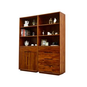 ชั้นวางหนังสือไม้สักทันสมัย 4 ลิ้นชัก พร้อมที่เก็บของสำหรับห้องนั่งเล่น เฟอร์นิเจอร์บ้าน - Product Image 1