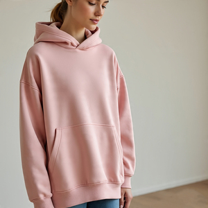 2024 mujeres gota hombro Sudadera con capucha a prueba de viento Casual suelta Fit Sudadera con capucha señoras tela pesada 450 GSM pulóver Sudadera con capucha Mujer - Product Image 3