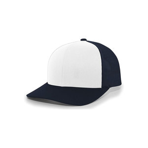 DANISH IMPEX Unisex 6-Panel Trucker <b>Hat</b> White <b>Navy</b> Mesh Fabric Casual Adjustable Cap for Adults Four Seasons Wear Punk Style - Product Image 2