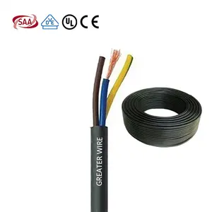 PVC datar 2 inti 2x0, 75/1/1.5/2.5/4/6mm2 kabel listrik RVV H03VV-F kabel listrik tembaga fleksibel