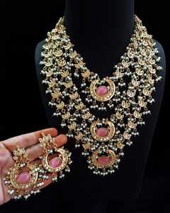สร้อยคอหลายสีคุณภาพเยี่ยมจากผู้ผลิตอินเดียเครื่องประดับแฟชั่นสุดหรูสำหรับผู้หญิงสำหรับเจ้าสาว - Product Image 4