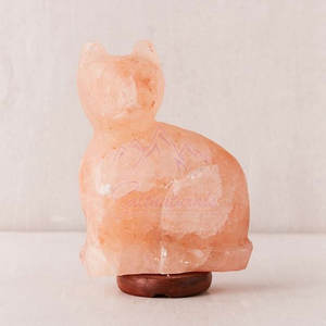 Lampe au sel de l'Himalaya en forme de chat de haute qualité Nouveau stock Fabriqué en usine avec amour Style Artisanat naturel - Product Image 1