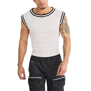 Haute qualité hommes Slim Fit débardeur nouveau col côtelé et bras Design mode tenue décontracté en gros - Product Image 2