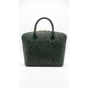 Borsa Strutturata in Vera Pelle Scamosciata Stampata Made in Italy con Stampa Animalier e Logo - Product Image 1