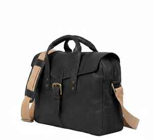 Maletín de Cuero Genuino Negro Ligero para Hombre, Maletín para Portátil de 15 Pulgadas, Bolso de Mensajero de Negocios, Bandolera Vintage - Product Image 2