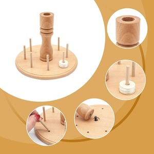 Support de fil en bois de qualité supérieure cadre de crochet à tricoter avec trou central outil de stockage de fil lisse et fonctionnel - Product Image 3