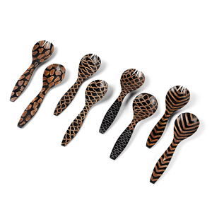 Servidor de ensalada de cuerno de búfalo Cuchara y mango con incrustaciones de hueso con producto pulido y hecho a mano Uso doméstico y de mesa - Product Image 5