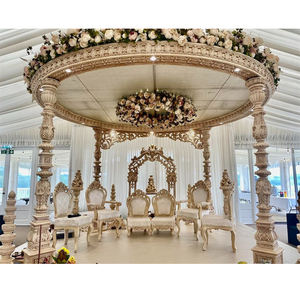 Elegante Mandap de Fibra con Aspecto de Madera para Bodas, Compre un Conjunto de Mandap, Gran Mandap de Lujo para Bodas Indias, Fabricante de Decoración Tradicional de Mandap en el Reino Unido - Product Image 1