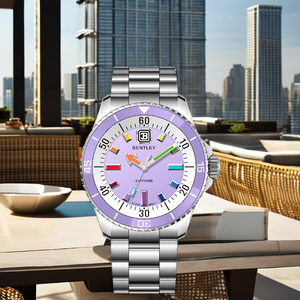 Reloj de cuarzo inspirado en el casino, banda duradera de acero inoxidable de 22mm, atrevido con estilo visual esfera de cristal, pantalla de puntero de ventana - Product Image 6