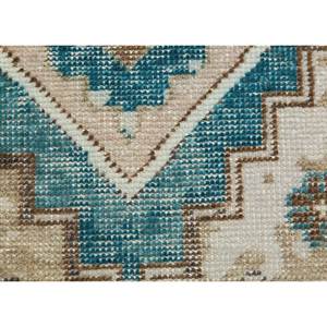 Tapis en laine noué à la main Erbe Beige Marron PKWL-8017 à motif géométrique pour salon, entrée, couloir, puzzle pour adolescents - Product Image 3