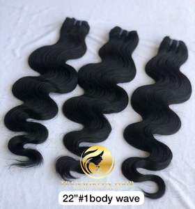 Cheveux indiens vierges à double trame, 22 pouces, couleur naturelle, pour exportation # Extensions de cheveux humains ondulés noirs pour femmes - Fournisseur - Product Image 2